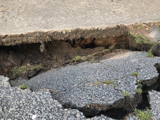 Before - where a sink hole collapsed the driveway. In the after, you cannot tell at all.