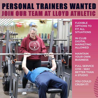 Personal Trainers Wanted