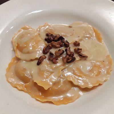 Butternut Squash Ravioli  with carmelized pecans Delicious