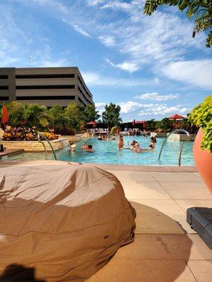 Beer garden pool.