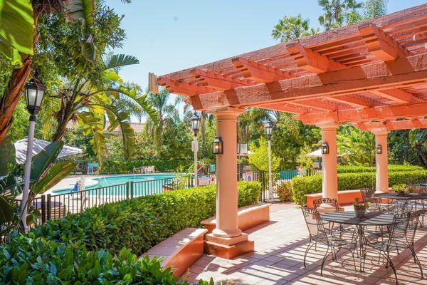 Enjoy our lovely poolside patio.