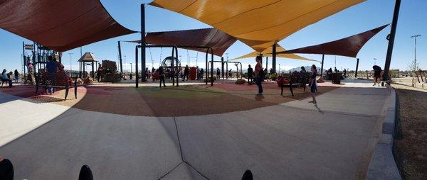 Playground in panoramic view southward