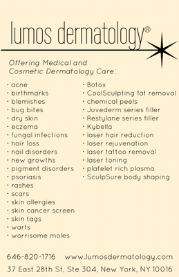 Skin conditions we treat and aesthetic services we offer.