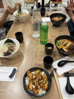 ramen and chicken bowl