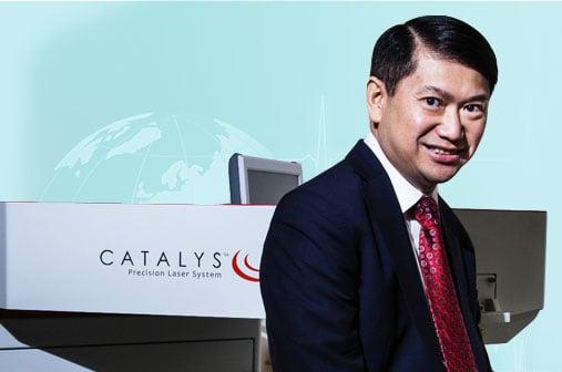 Dr. Pham with his OptiMedica Catalys Precision Laser System