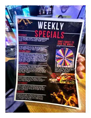 Weekly Specials Menu @ The Garage  3001 60th St, Kenosha, WI  Beers Crafted Burgers Nice Service.Cool!