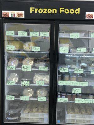 Frozen foods -- all sorts of house made pastas...