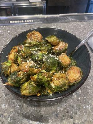 Brussel sprouts is huge ! Way too much for one person but soooo good