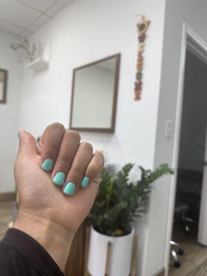 Mint Green Gel Manicure