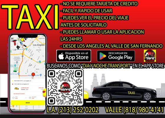 Disponibles las 24 horas, LLamanos o pide por nuestra aplicacion. No se requiere Tarjeta de Credito#taxi#latenightdelivery