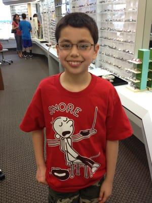 Found a good looking frame for his first pair of glasses.