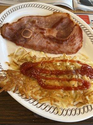 Regular Hashbrowns & Country Ham.