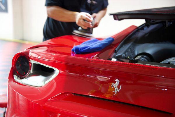 488 Spider undergoing our signature Paint Correction