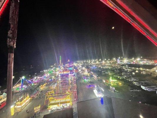 Top of the ferris wheel (you can see the other one to the right)