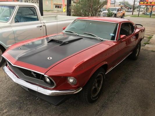 69' Mach 1 at Greg's Automotive in New Braunfels. No matter the type of car, Greg's the man for the job!