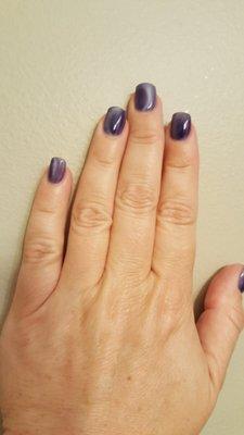 Great shape, all fingernails are the same length and the finish is smooth as glass.