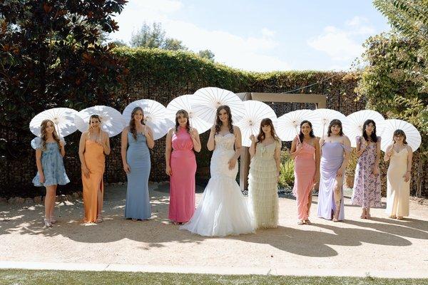 Bridesmaid and bride photos