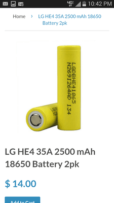 18650 batteries!  LG, Samsung, MXJO and more!