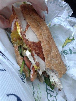 skip the jalapenos on this Carved Turkey sandwich if u want to taste the full flavor of the Turkey!