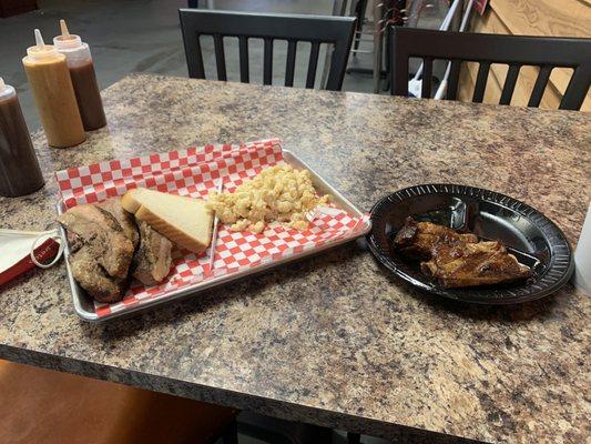 Disgusting brisket and bland Mac and cheese