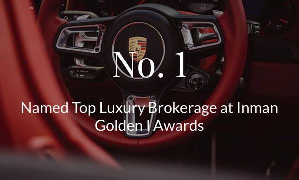 Named Top Luxury Brokerage at Inman Golden I Awards