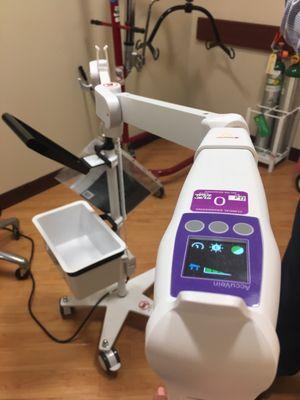 Another view of the vein finder machine.