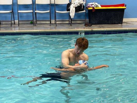 My Lucas is now 6 years old and has been training in Blake Swim School for one year. Now he has joined the Brea swimming team.