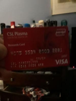 The prepaid Visa card you are given when eligible to donate plasma $50 the first time visit and I believe it's $50 each return