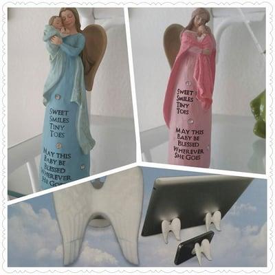 Angel figurines and wing attachments for phones