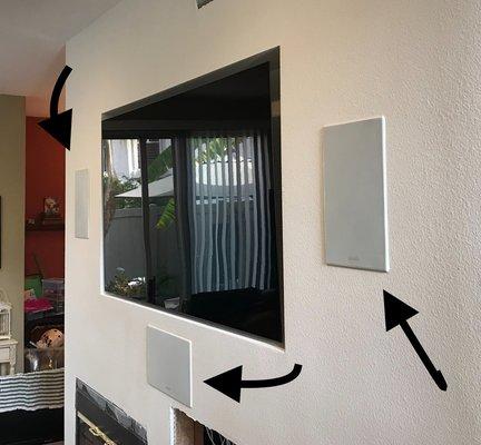 Tv and In-wall speaker wiring #livingroom #electrical #speakers