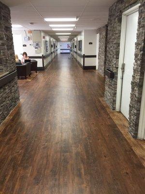 New flooring!  Makes a world of difference in the feel of our skilled nursing station.