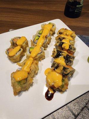 Volcano and dragon roll