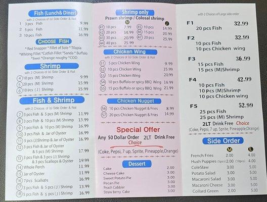 Updated menu