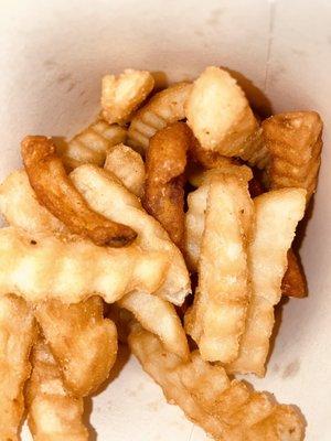 Arby's Dillon -- fries had onion ring or curly fry bits in them, ew