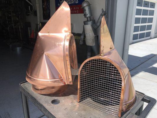 Wind Directional Chimney Cap
 Copper