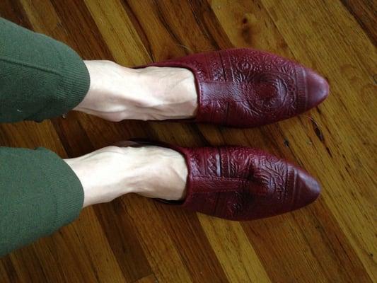 Dan was able to change the size on these handmade persian shoes and matched the leather color exactly!