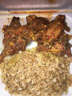 10 pc hot lemon pepper With fried rice