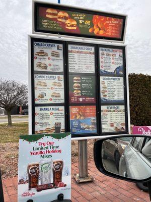 Drive thru menu