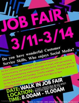 JOB FAIR 3/11-3/14!