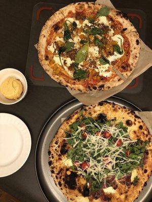 Lamb sausage pizza, Bianca pizza and butternut squash panna cotta (delivery)