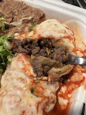 The steak burrito is all meat!! Hope you're hungry