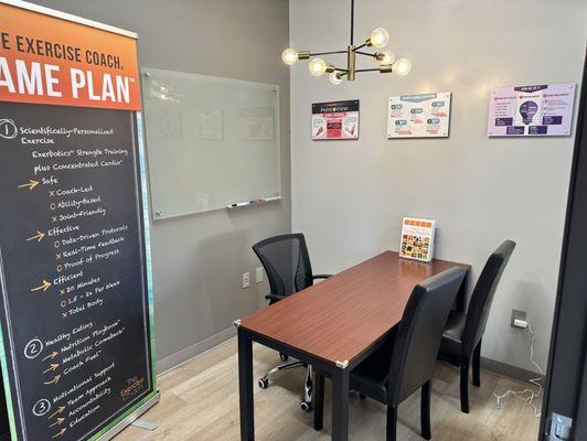 The Exercise Coach prides ourselves on a custom approach for all customers.  It all starts in our consultation room  .