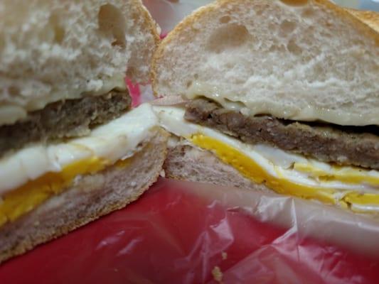 Sausage Egg & Cheese on Kaiser