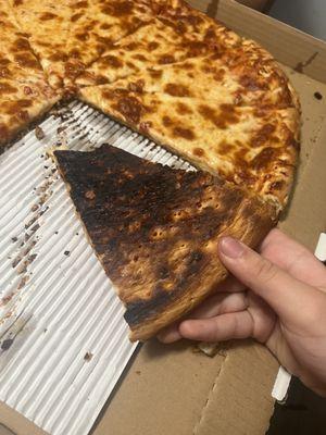 Burnt pizza