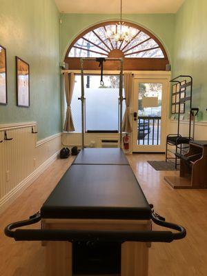 Pilates mat and tower conversion.