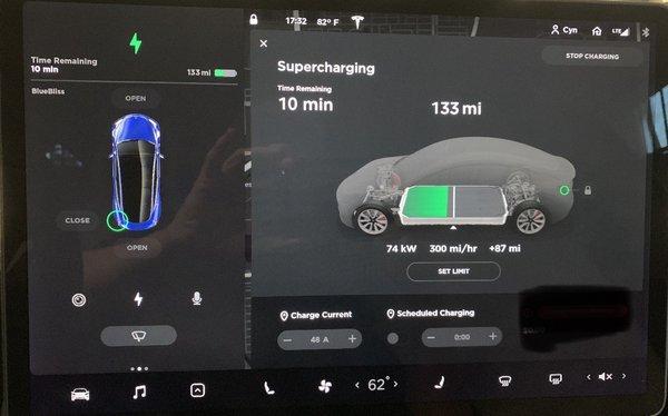 Tesla Supercharging mode.