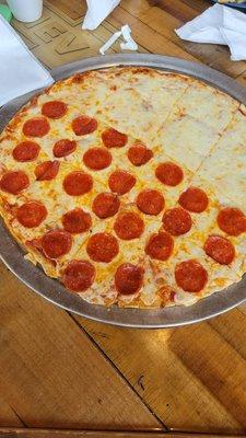 Cheese and pepperoni pizza