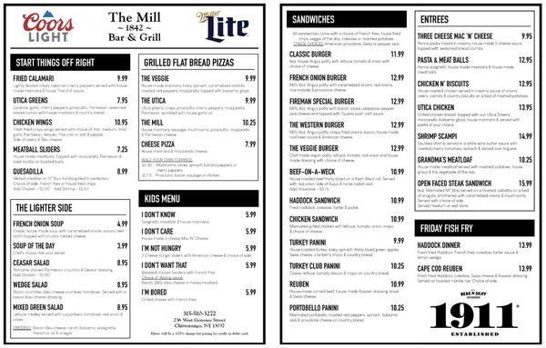 The 1842 Mill Bar & Grill