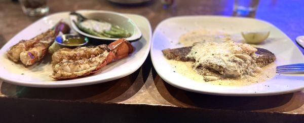 Lobster and stuffed flounder