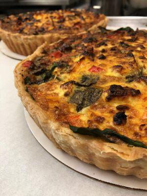 our savory quiche is extremely popular